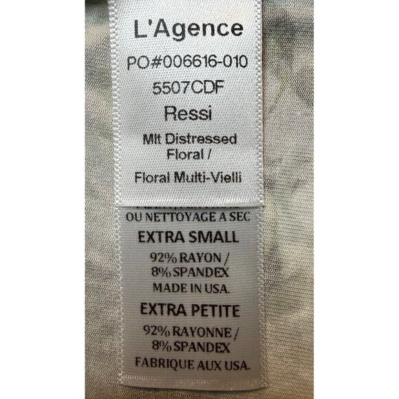 L’AGENCE Ressi Fitted Tee in Multi Cluster Floral Print Size XS New With Tags - Picture 12 of 12